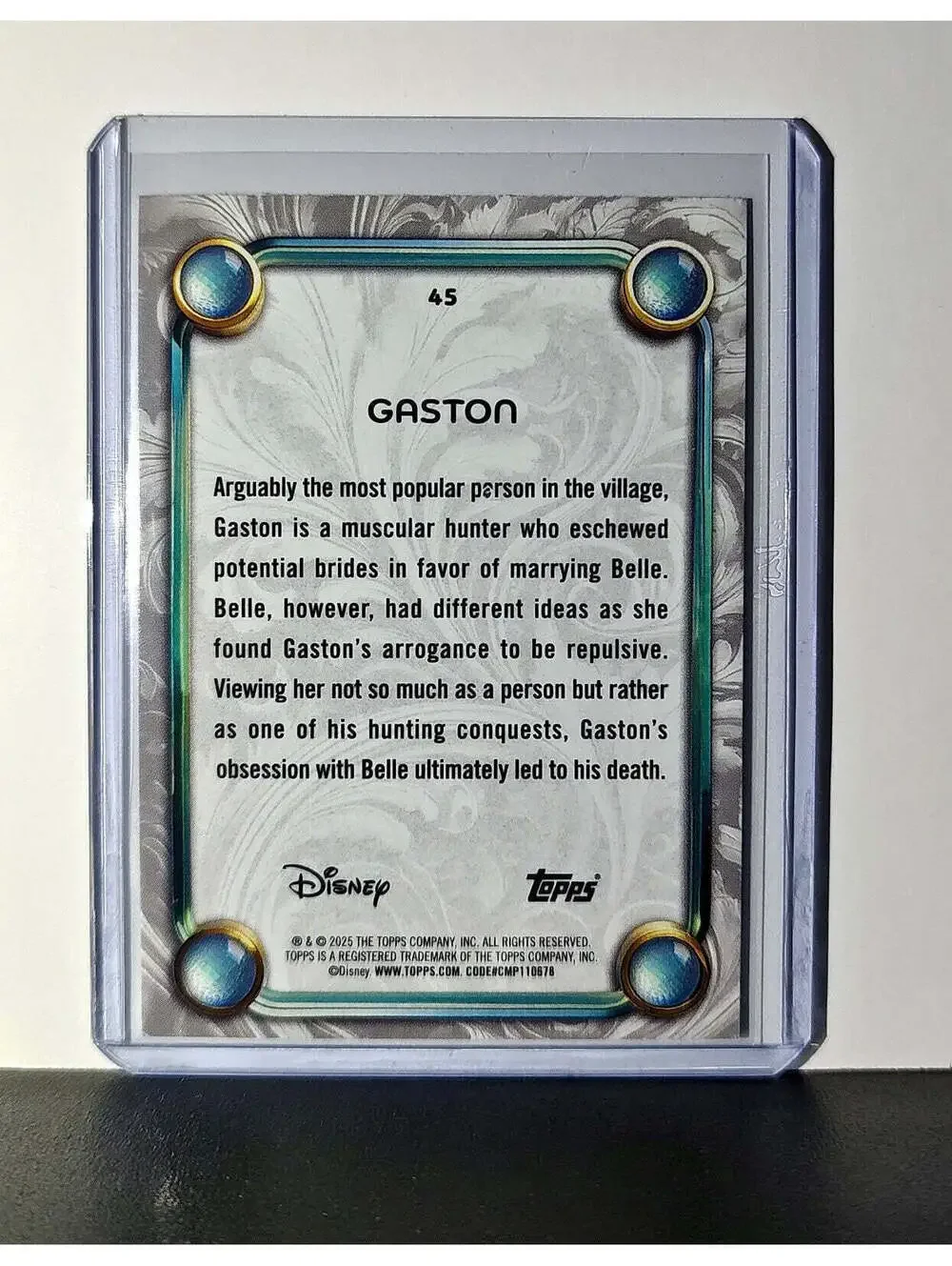 Gaston 2025 Topps Disney Wonder #45 Card Beauty and the Beast